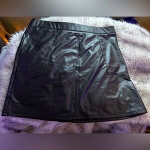 Maurices Black Faux Leather Mini Skirt